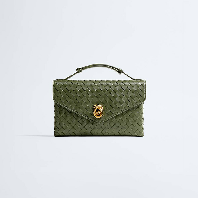 bottega veneta knot lock woven crossbody bag #817191